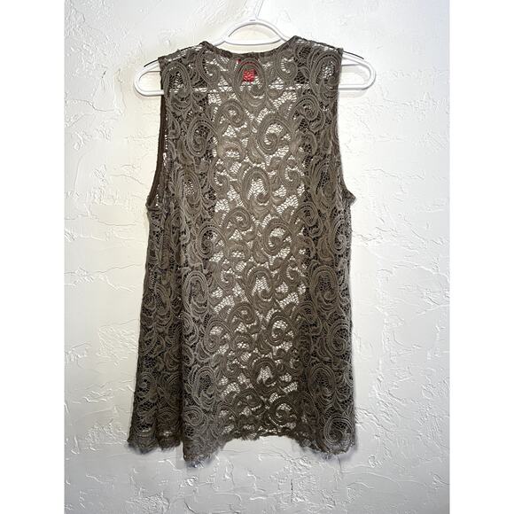 Daytrip crotchet open front sleeveless cardigan womens large coastal bohemian - Picture 6 of 8